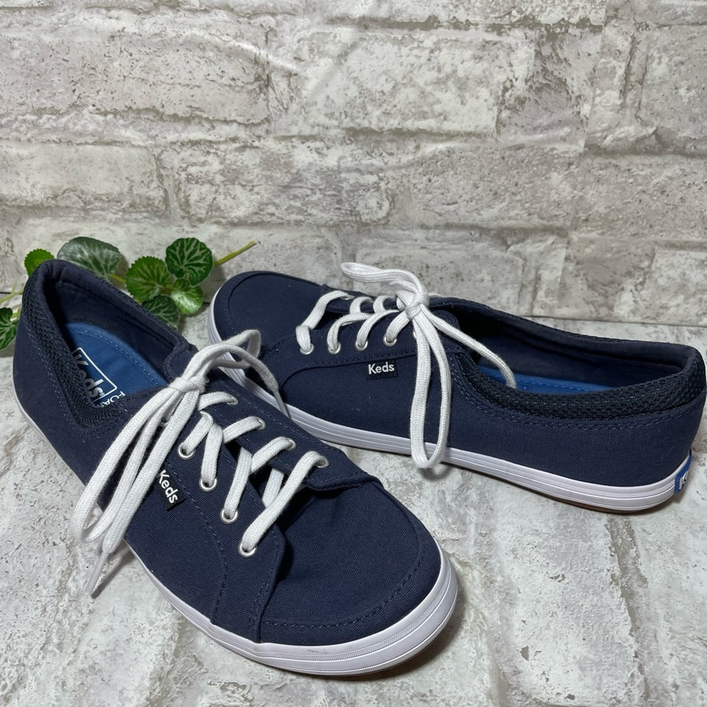 Keds Center Sneakers Navy Canvas Dream Foam Lace Up Size 7 NWOT